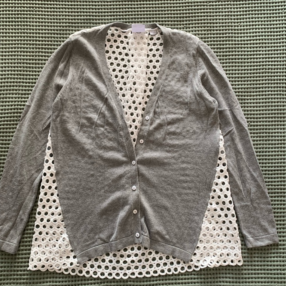 Gray Button-Up Women's Sweater